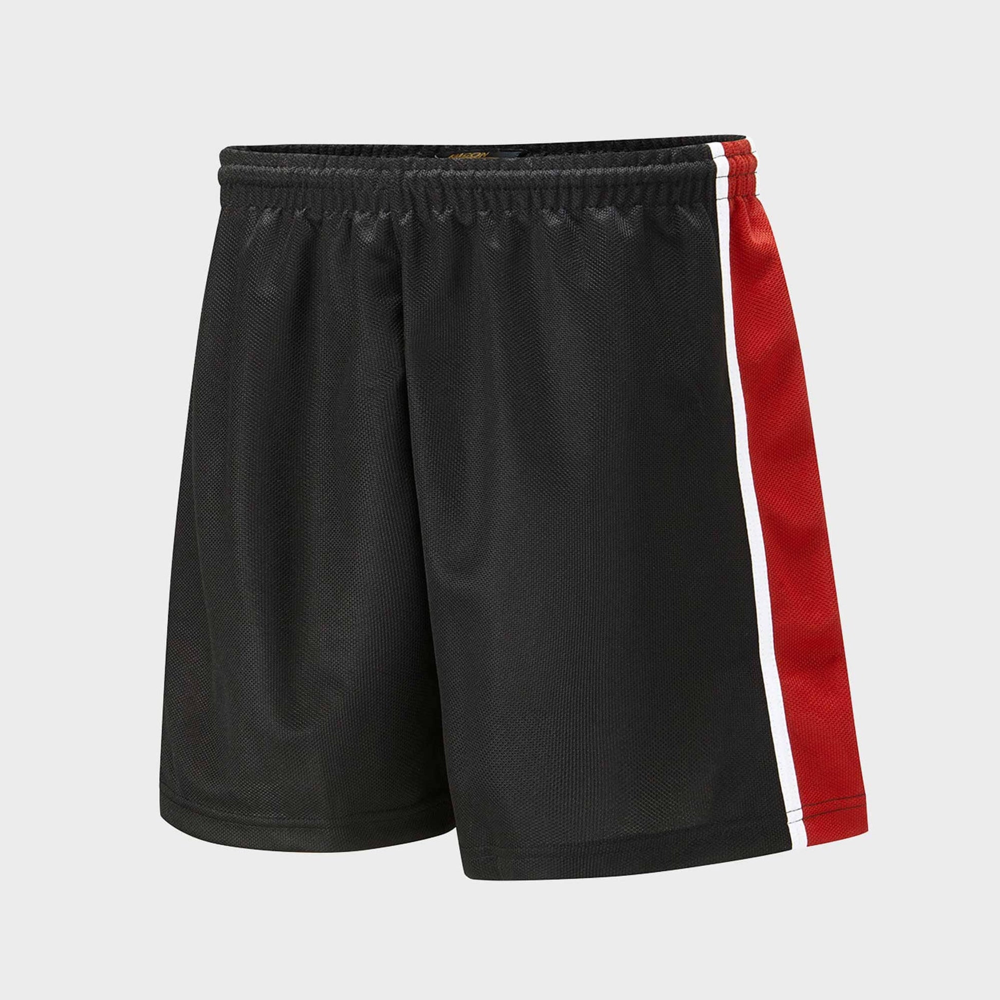 Falcon Men's Activewear Side Panel Shorts Men's Shorts HAS Apparel Black & Red XS 