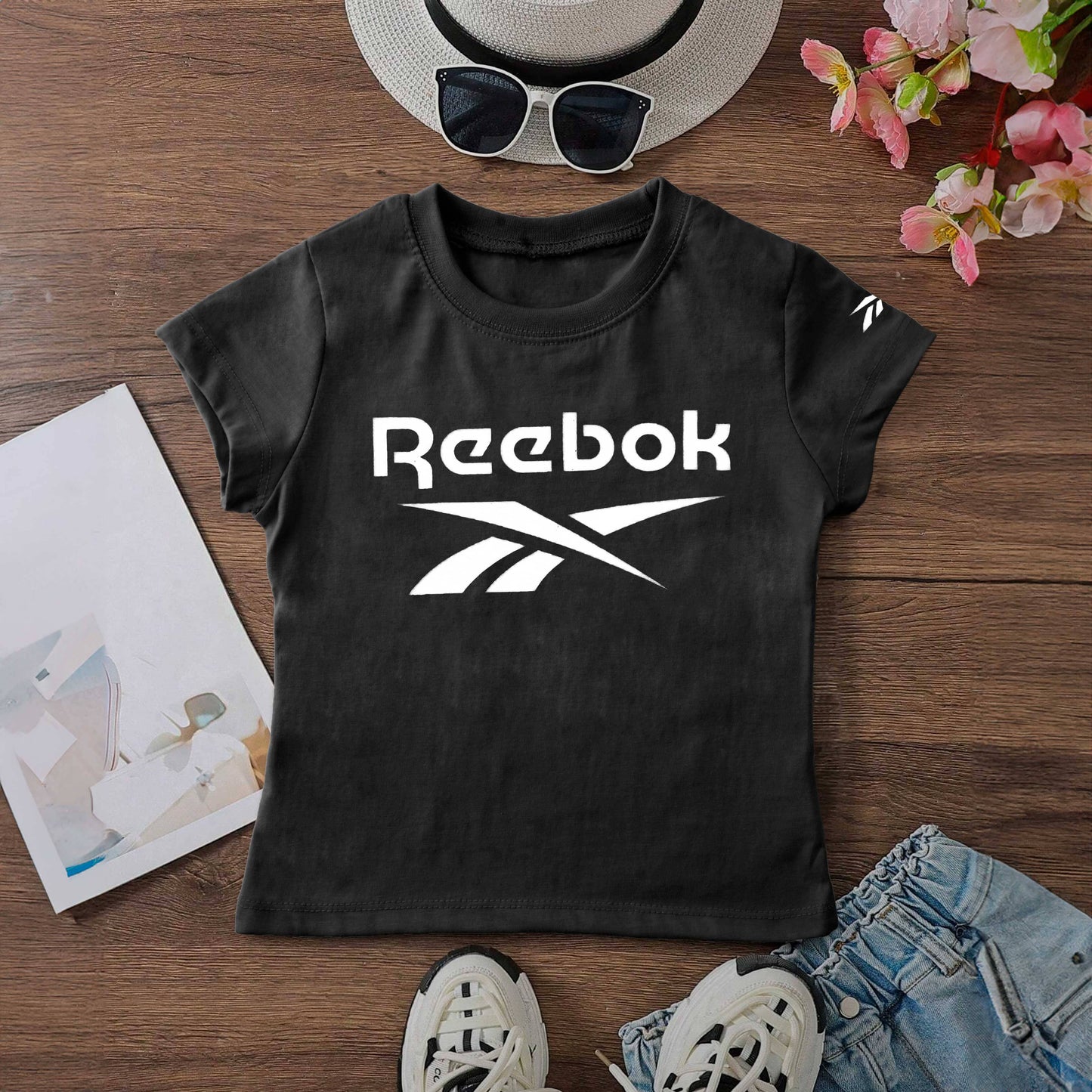 Reebok Kid's Logo Printed Short Sleeve Tee Shirt Kid's Tee Shirt HAS Apparel Black 2 Years 