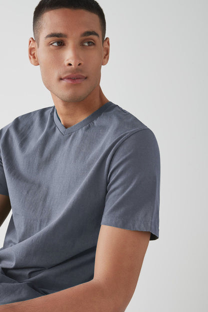 Lower East Men's V-Neck Tee: 100% BCI Combed Cotton Elegance Men's Tee Shirt Image 