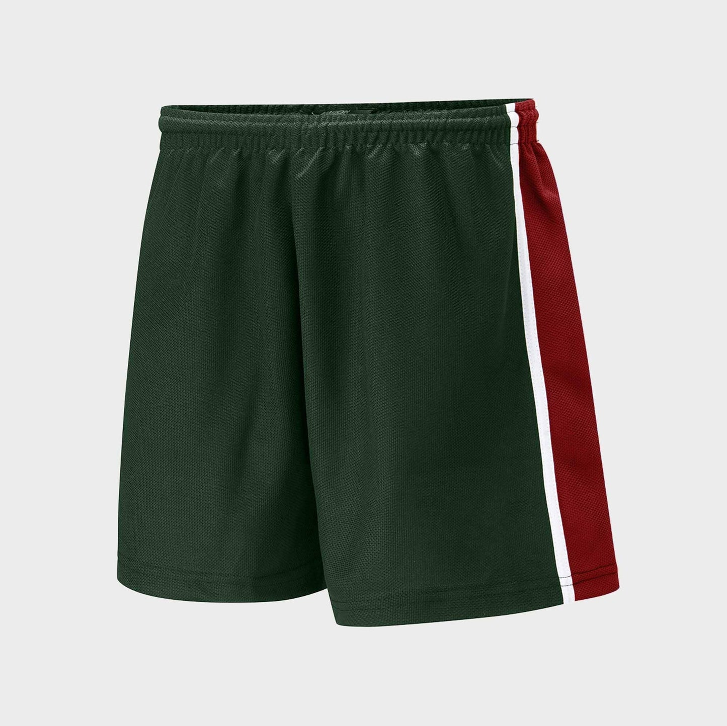 Falcon Men's Activewear Side Panel Shorts Men's Shorts HAS Apparel Bottle Green & Red XS 