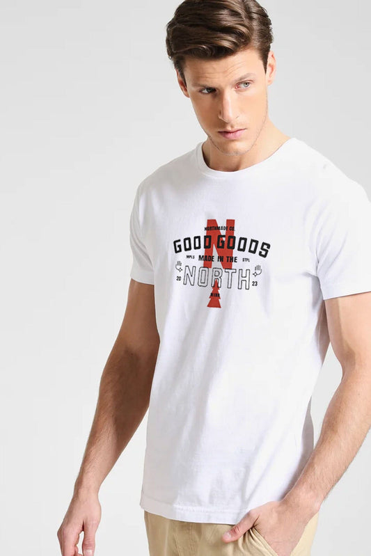 Polo Republica Men's Good Goods Printed Crew Neck Tee Shirt