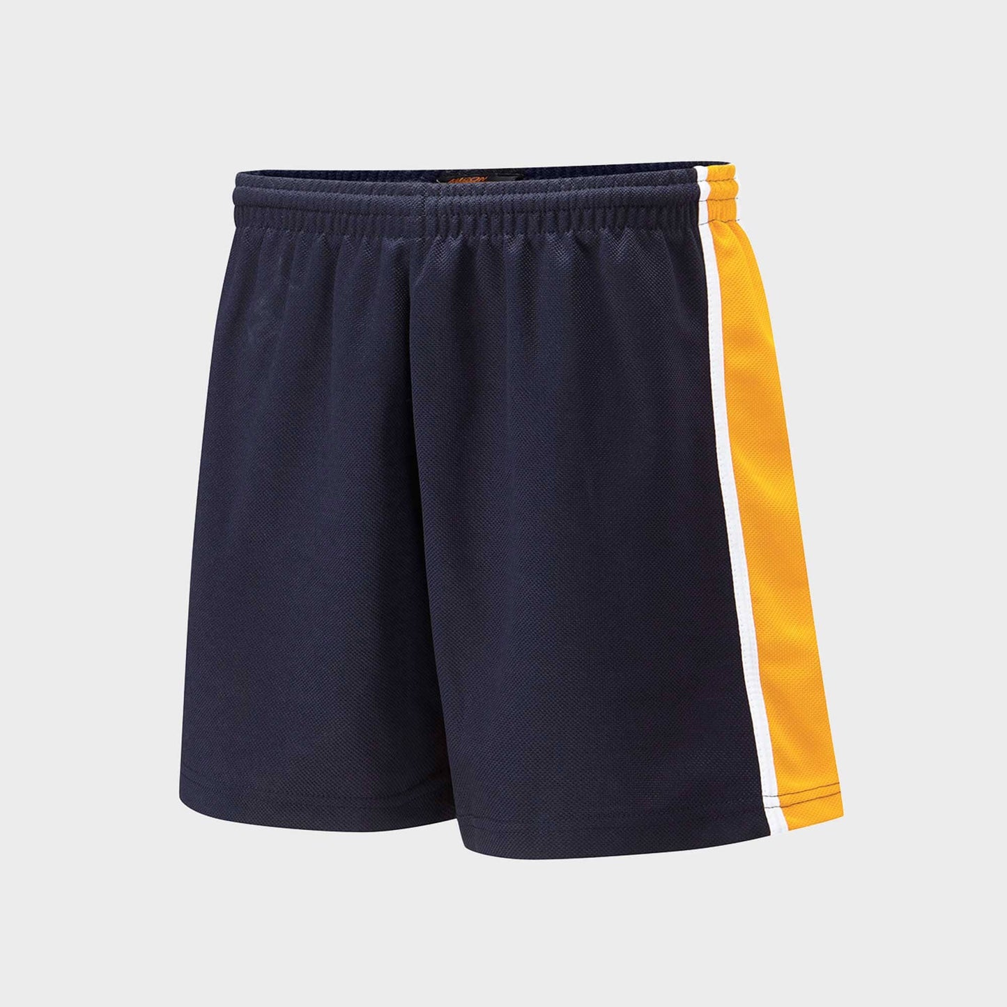 Falcon Men's Activewear Side Panel Shorts Men's Shorts HAS Apparel Navy & Yellow XS 
