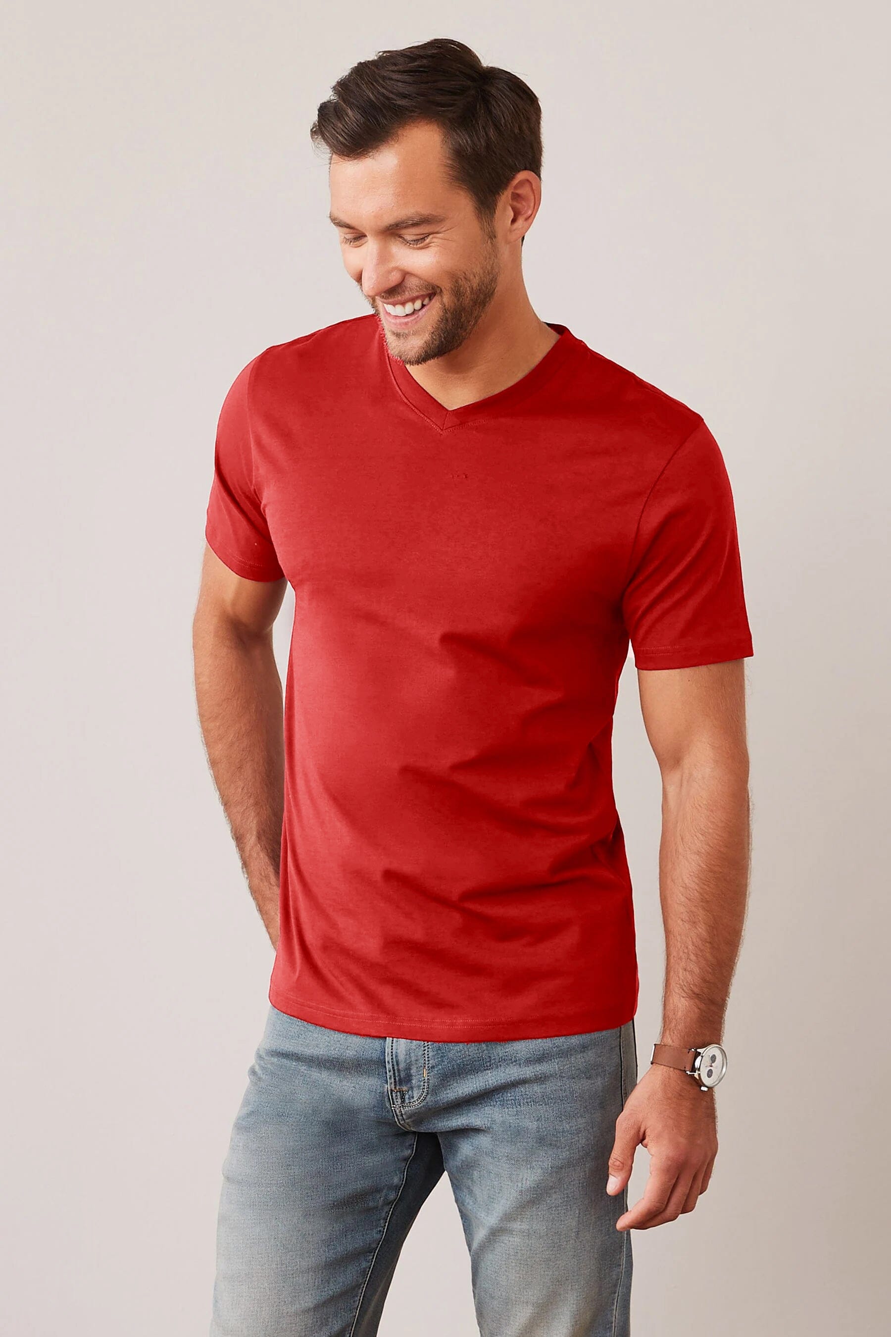 Lower East Men's V-Neck Tee: 100% BCI Combed Cotton Elegance Men's Tee Shirt Image 