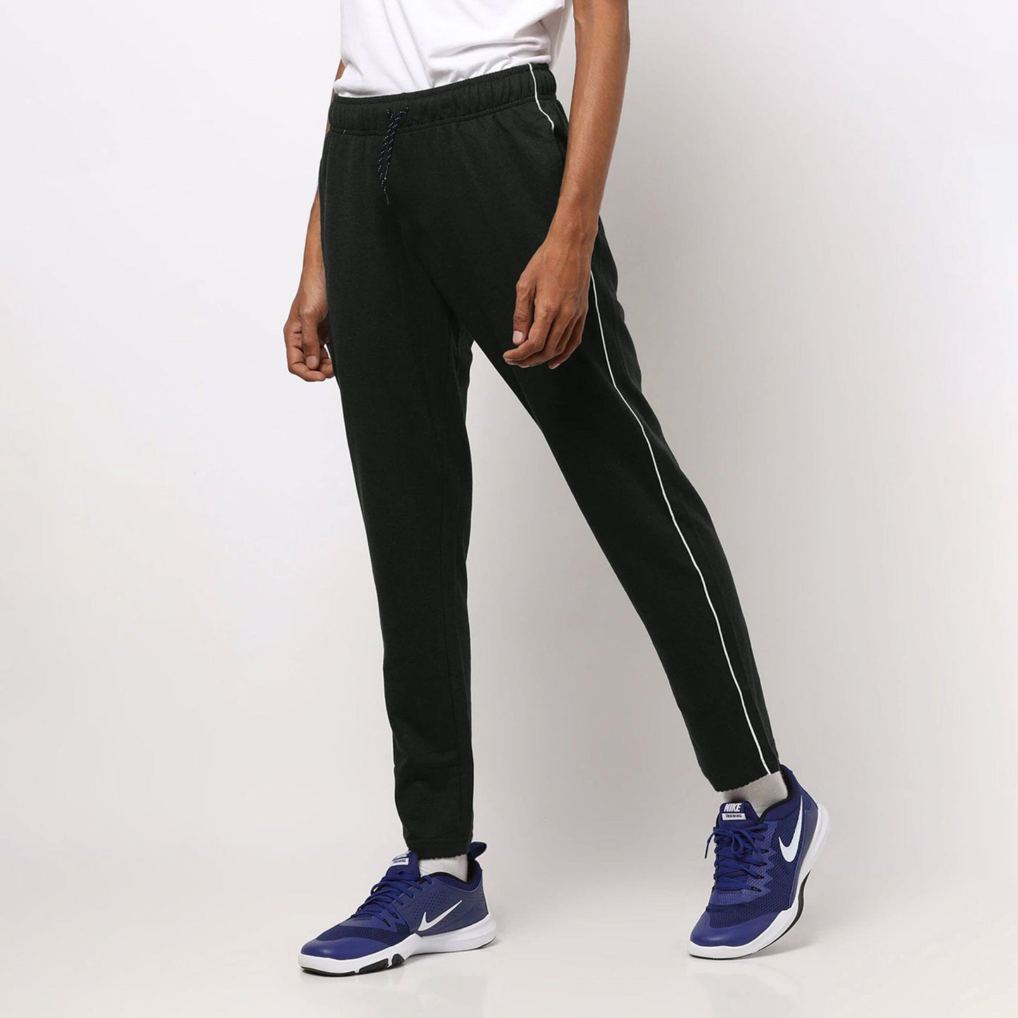 MAX 21 Men's Piping Design Fleece Trousers Men's Trousers SZK Smog Black S