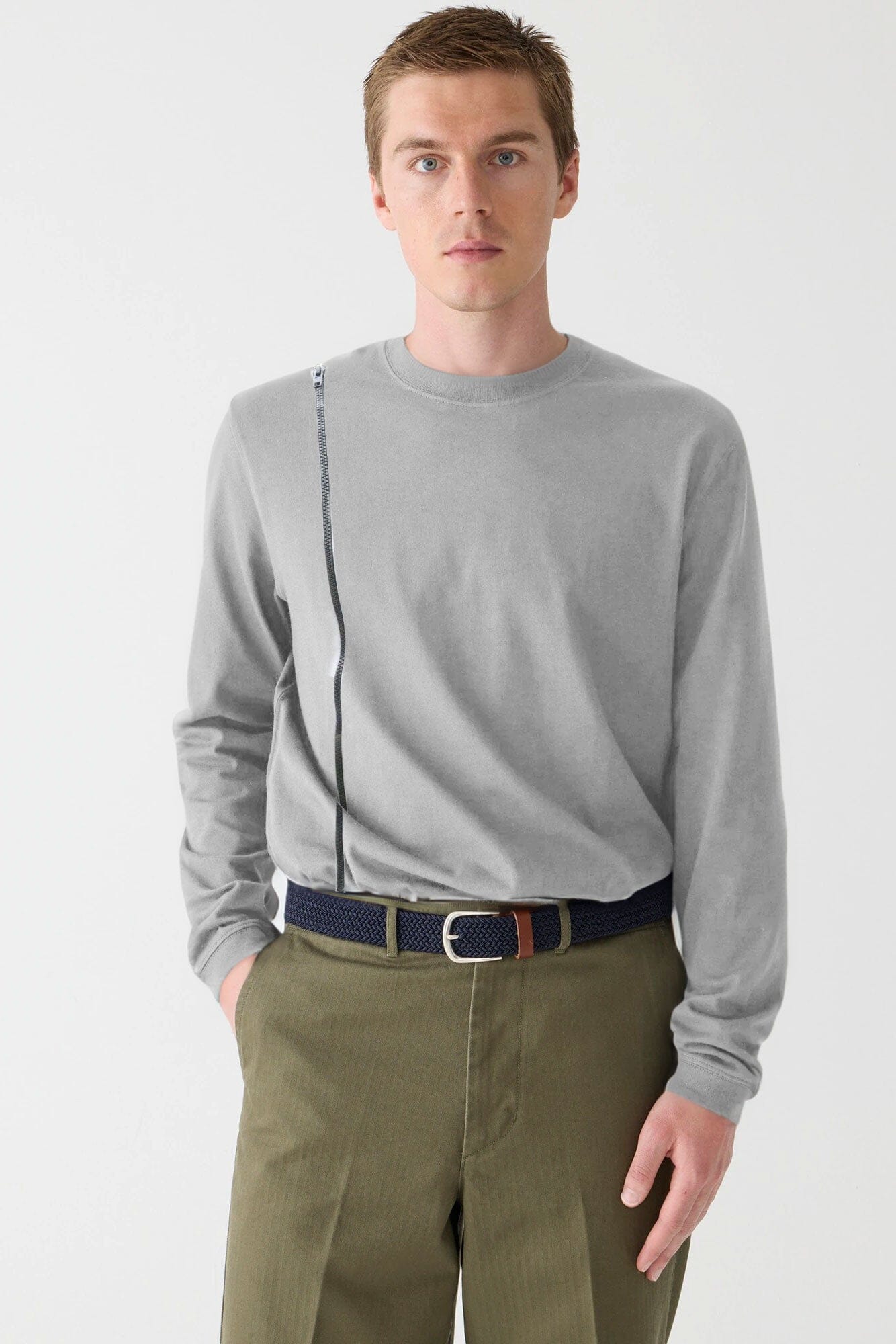 Polo Republica Men's Rumi Side Zipper Long Sleeve Tee Shirt Men's Tee Shirt Polo Republica