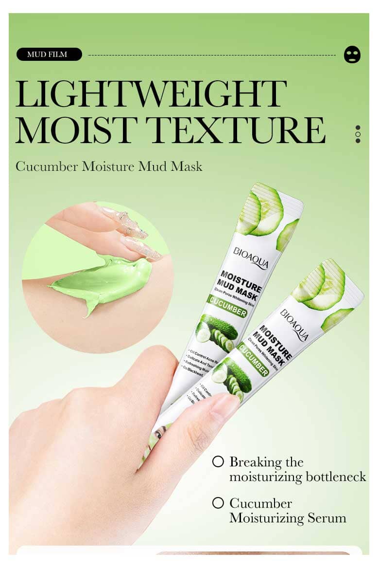 Bioaqua Cucumber Moisturizing Facial Mud Mask - 10 pcs