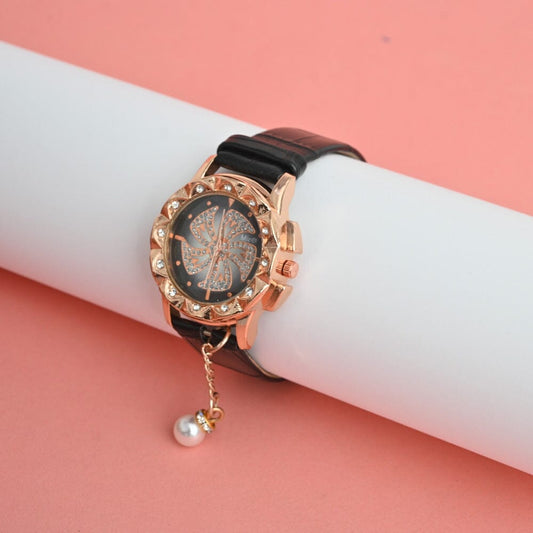 Mira Women's Embellished Design PU Strap Wrist Watch Wrist Watch UNU 