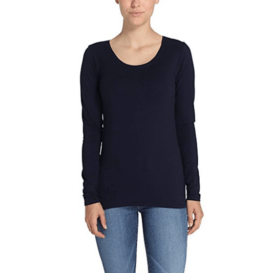 BYD Round Neck Long Sleeve Minor Fault Tee Shirt Minor Fault Image Navy XS 