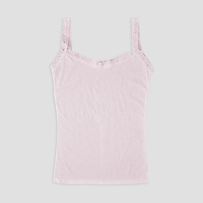 HM Women's Summer Lace Style Straps Tank Top Women's Tee Shirt HMG Pink M 