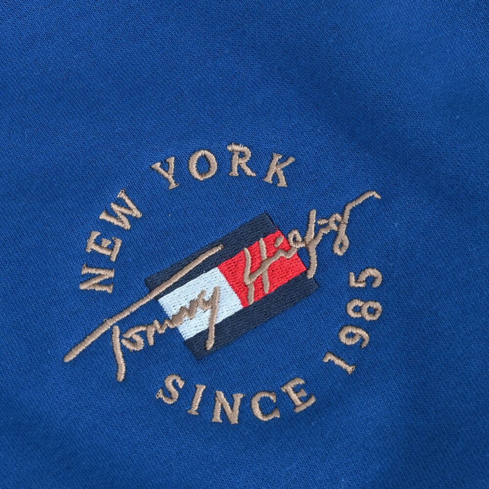 TMH Men's New York Embroidered Long Sleeve Fleece Polo Sweat Shirt