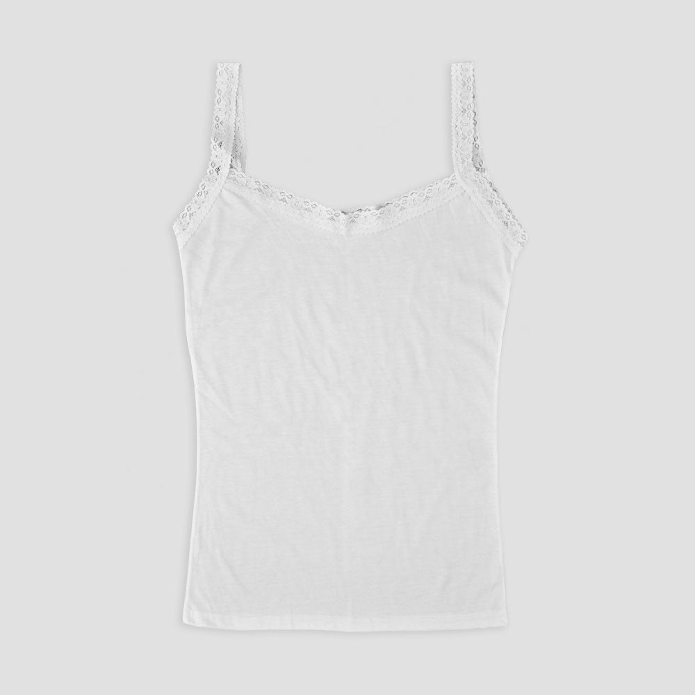 HM Women's Summer Lace Style Straps Tank Top Women's Tee Shirt HMG White M 