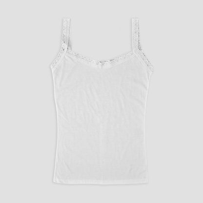 HM Women's Summer Lace Style Straps Tank Top Women's Tee Shirt HMG White M 