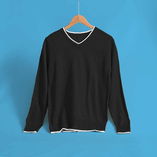 Fashion Men's Trebon V- Neck Style Sweater Men's Sweat Shirt Xclusive Fashion Black L 