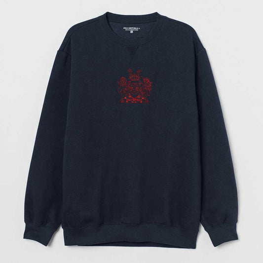 Polo Republica Men's Lion King Embroidered Fleece Sweat Shirt Men's Sweat Shirt Polo Republica Dark Navy XS 