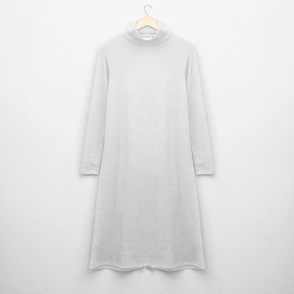 Safina Women's High Neck Long Maxi Dress Women's Sweat Shirt Image Off White XSS 
