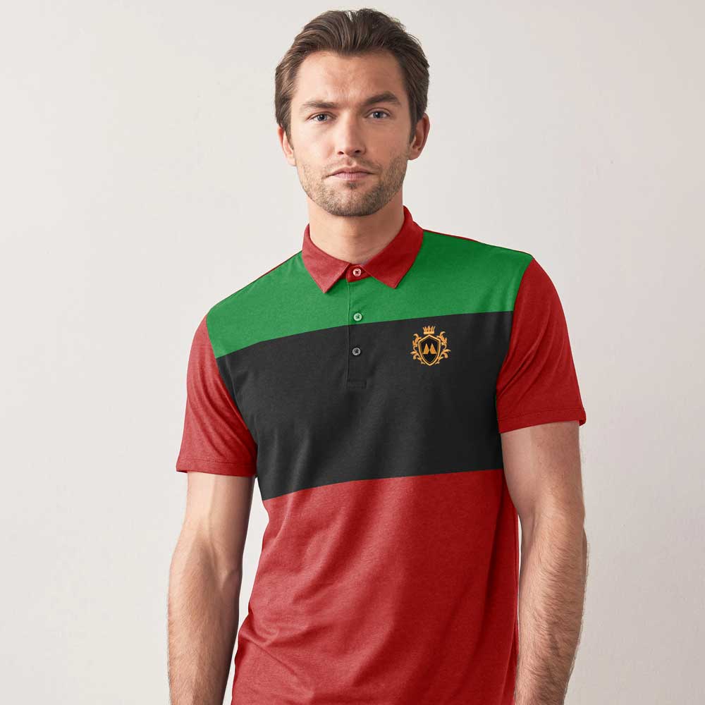Max 21 Men's Benin Contrast Panel Design Short Sleeve Polo Shirt Men's Polo Shirt SZK