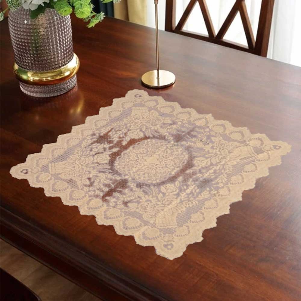 Rectangle Shape Floral Design Net Table Mate Table Runner De Artistic Skin 