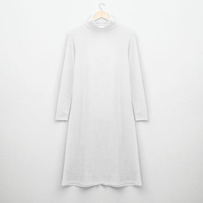 Safina Women's High Neck Long Maxi Dress Women's Sweat Shirt Image White XSS 