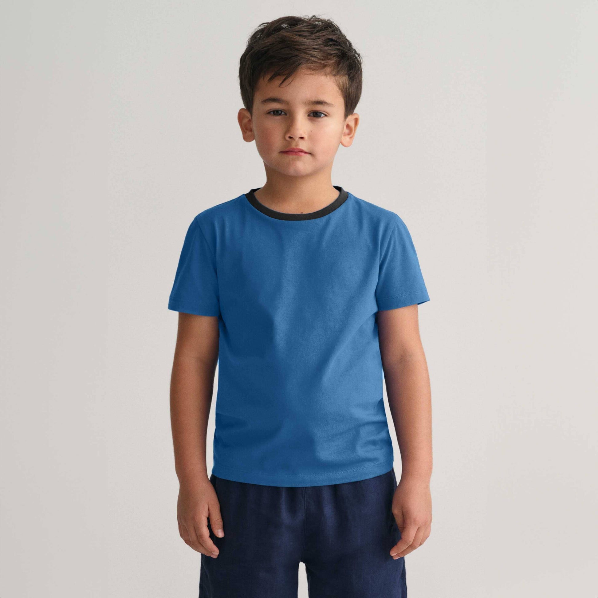 Polo Republica Kid's Contrast Neck Minor Fault Tee Shirt Kid's Tee Shirt Polo Republica Teal Blue 3-4 Years 