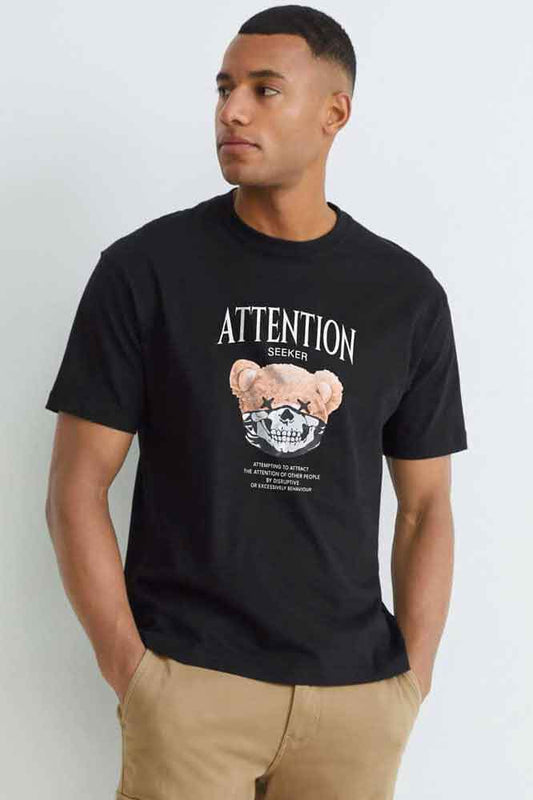 Polo Republica Men's Attention Seeker "Glow in The Dark" Printed Short Sleeve Tee Shirt