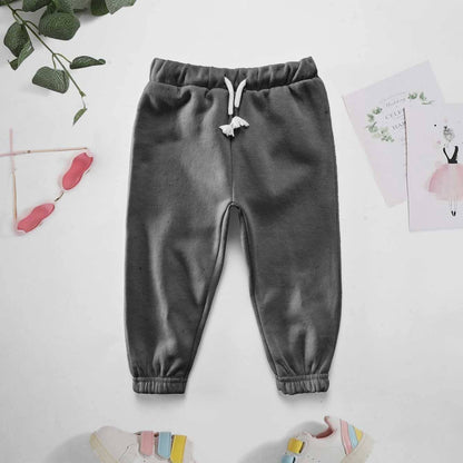 Lefties Kid's Solid Design Fleece Sweat Pants Boy's Sweat Pants Minhas Garments Graphite 3-6 Months 