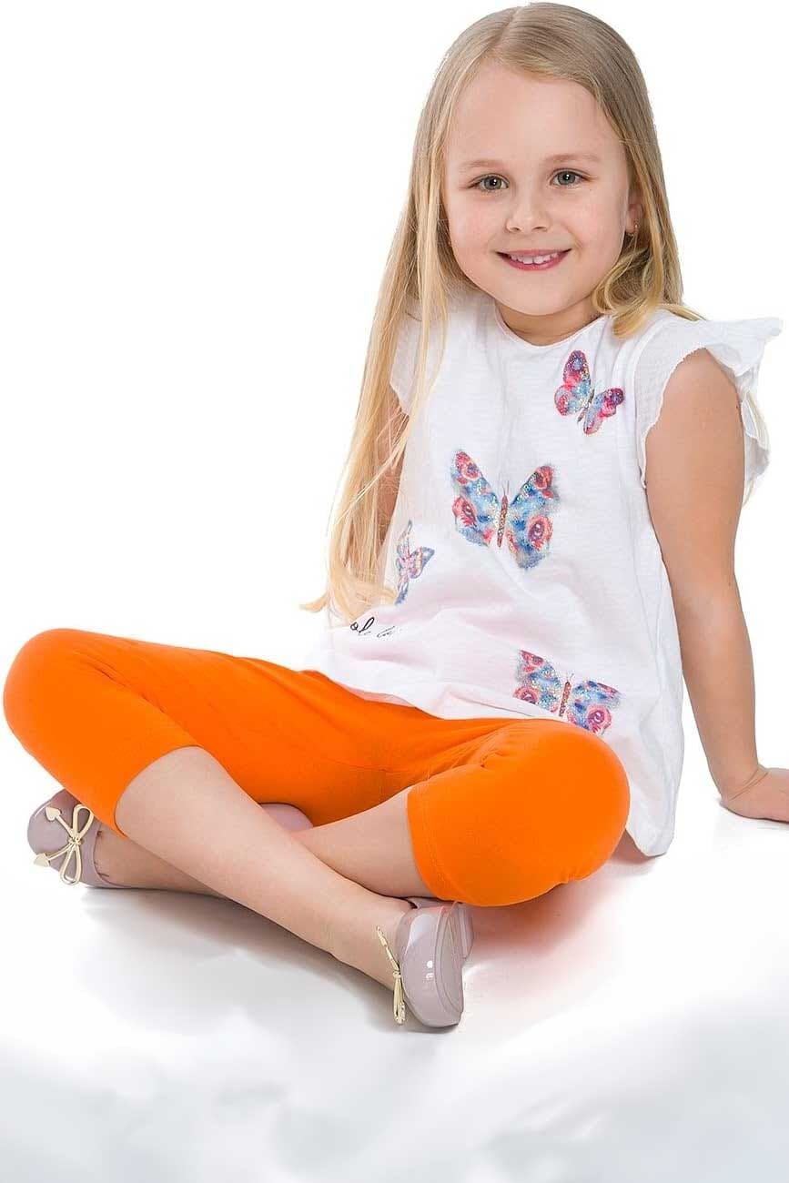 T2 Kid's Solid Design Capri Tights Girl's Trousers First Choice 