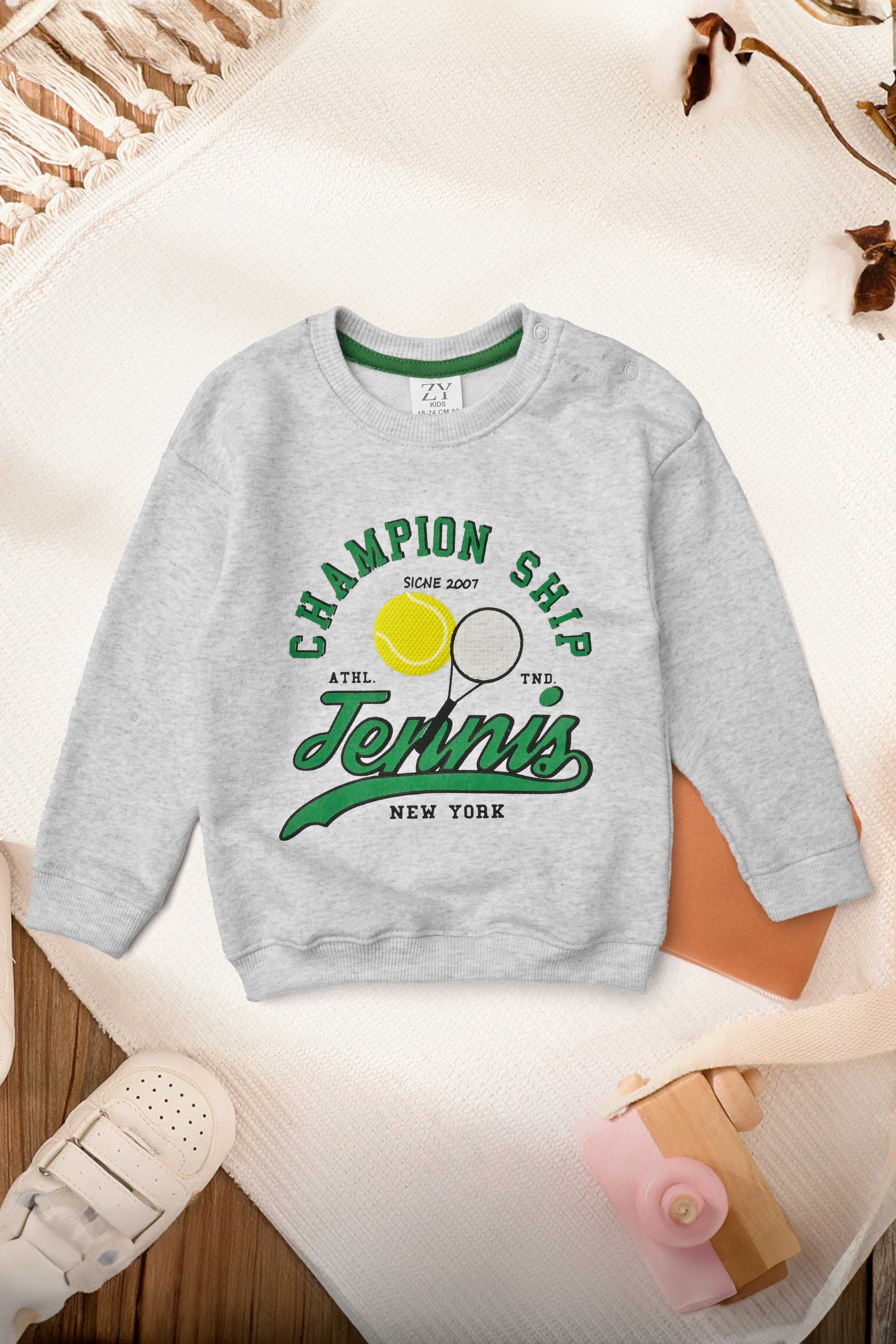 ZY Kid's Champion Ship Printed Minor Fault Terry Sweat Shirt Kid's Sweat Shirt SNR 
