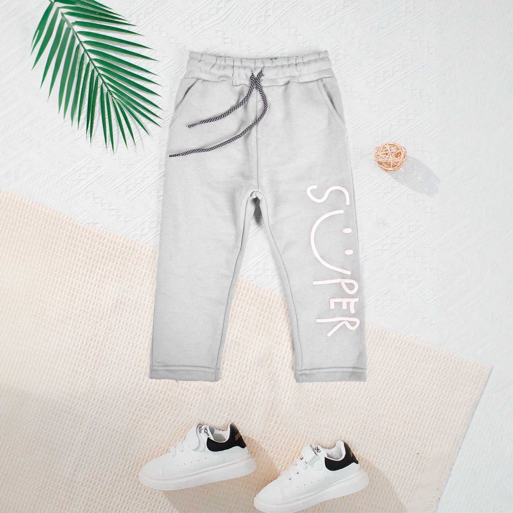 Max 21 Boy's Super Emoji Printed Fleece Trousers Boy's Sweat Pants SZK Light Sky 3-4 Years 