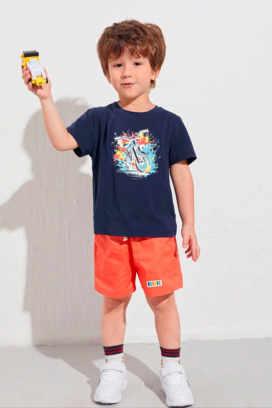 Minoti Kid's Motor Bike Printed Minor Fault Tee Shirt Boy's Tee Shirt First Choice 