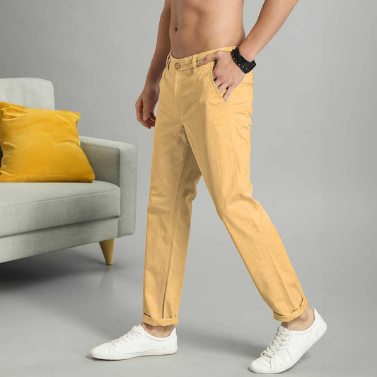 ZR Men's Slim Fit Chino Pants Men's Chino First Choice Mustard 28 30