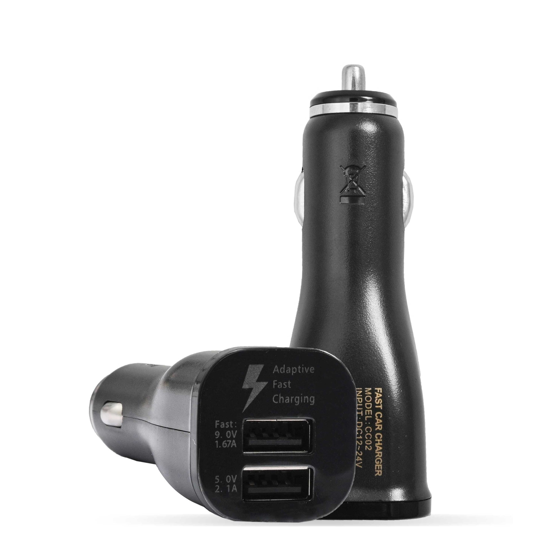 Dual Ports Classic Fast Car Charger Mobile Accessories SDQ Black 