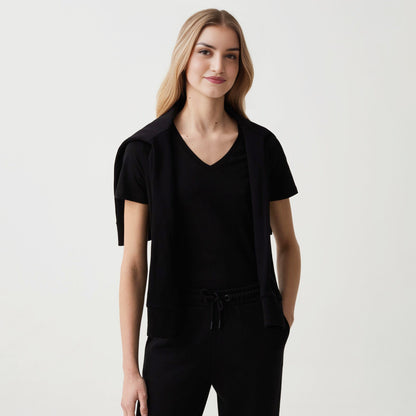 Berydale's Signature Comfort: Women's Premium Cotton Blend V-Neck Tee Women's Tee Shirt Image Black XS 