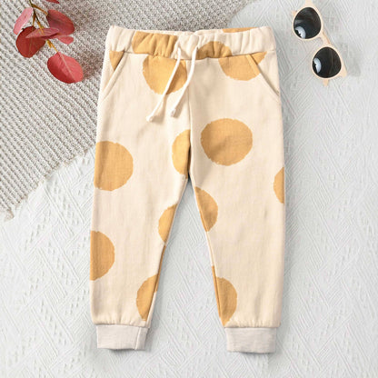 C&A Kid's Printed Fleece Jogger Pants Boy's Trousers SNR Cream 6-9 Months 