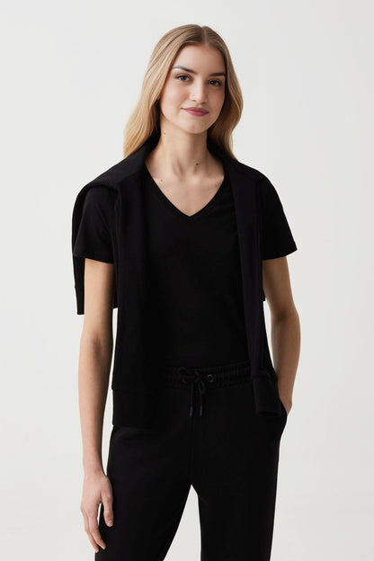 Berydale's Signature Comfort: Women's Premium Cotton Blend V-Neck Tee Women's Tee Shirt Image 