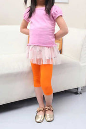 T2 Kid's Solid Design Capri Tights Girl's Trousers First Choice 