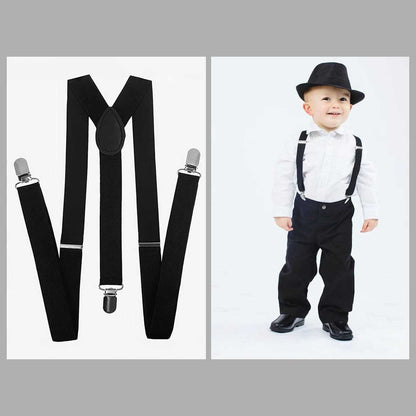 Kid's Wide Suspenders Stylish Gallace Belt Kid's Accessories SRL Black 