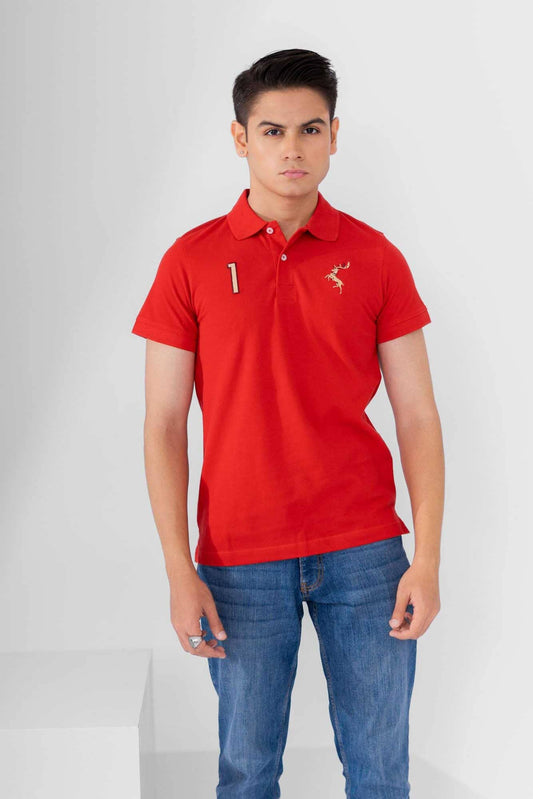 Polo Republica Men's Deer & 1 Embroidered Short Sleeve Polo Shirt Men's Polo Shirt Polo Republica 