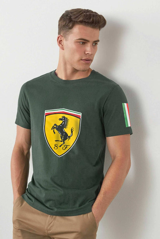 Polo Republica Men's PakWheels Ferrari Printed Crew Neck Tee Shirt Men's Tee Shirt Polo Republica 