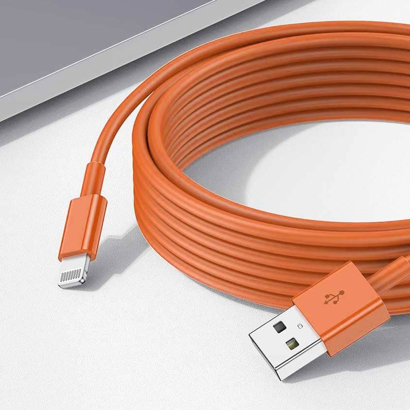 iPhone Power Line Fast Charging Cable - 1 Meter Mobile Accessories CPUS Orange 