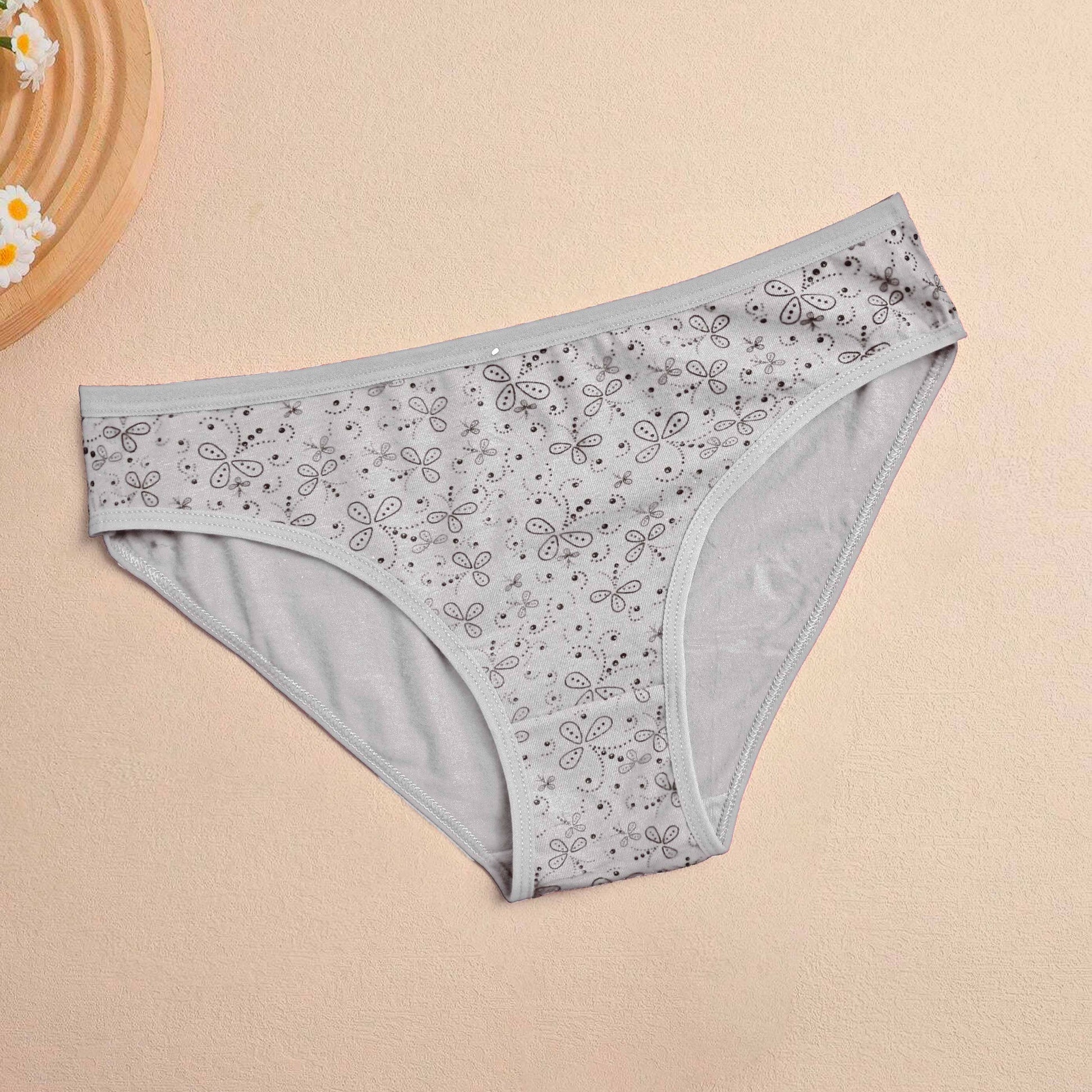 Hmeng Women's Printed Underwear Women's Lingerie SRL Grey S 