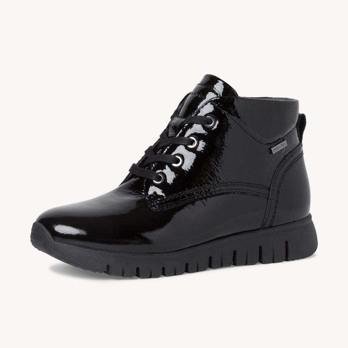 Tamaris Unisex Duo Tex Leather Patent Boots Unisex Shoes Shafi Pvt. Limited Black EUR 36 