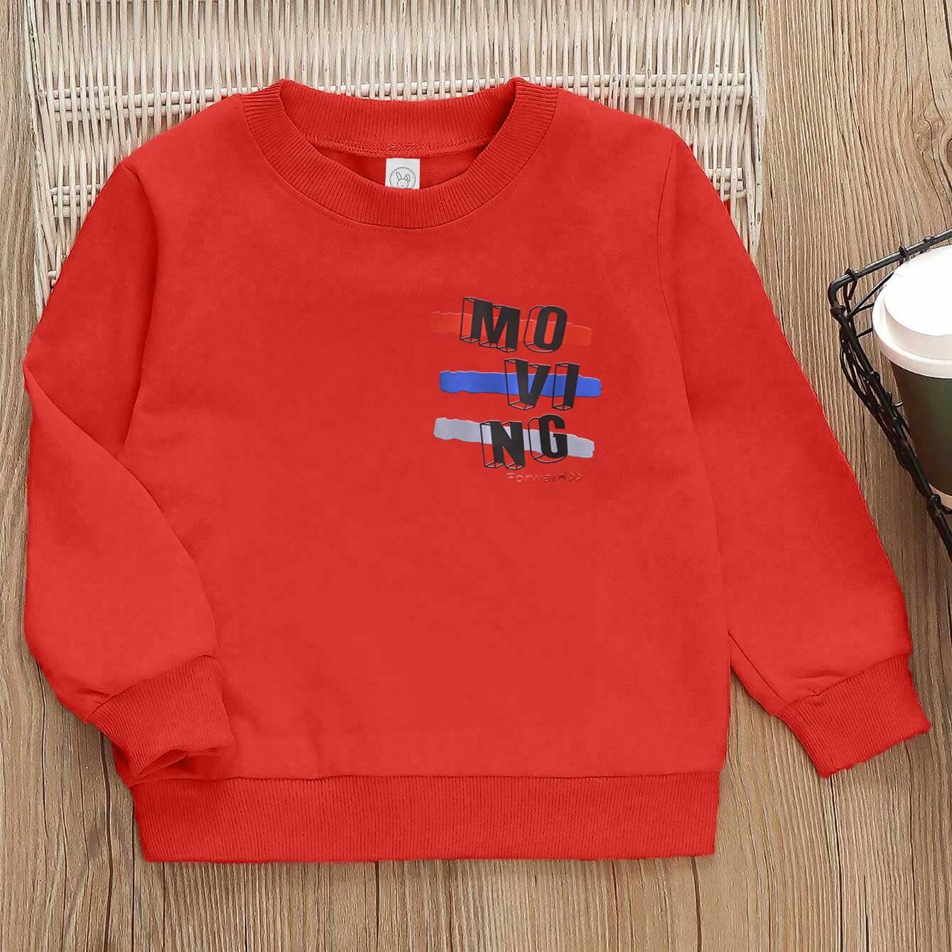 Kid's Moving Printed Fleece Sweat Shirt Kid's Sweat Shirt SNR Red 2 Years 