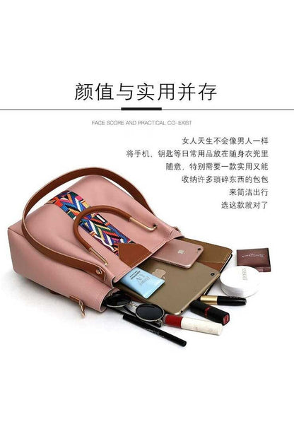 Women's Portable Shoulder Crossbody Bucket Bag-Pack of 3