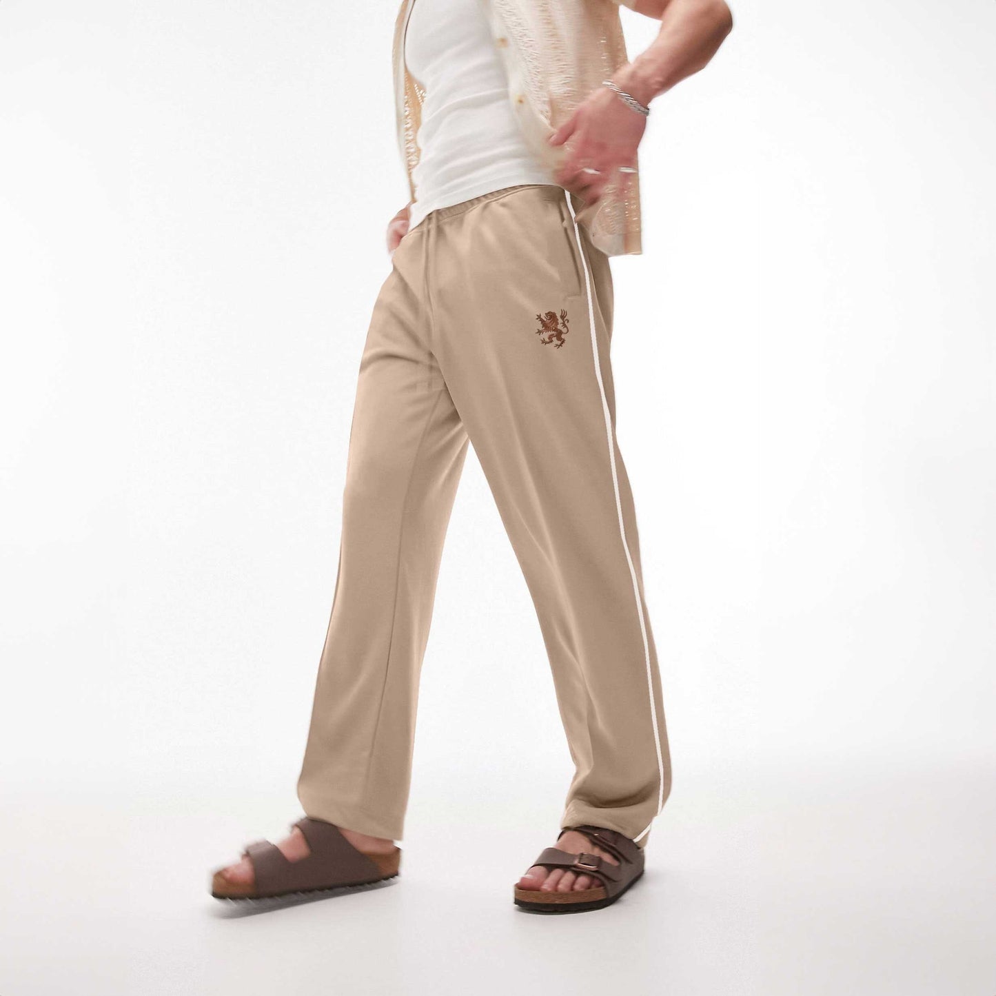 Polo Republica Men's Lion Crest Embroidered Terry Trousers Men's Trousers Polo Republica Skin S 