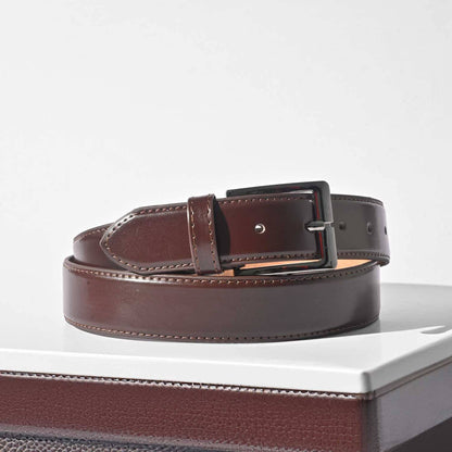 Men's Solid Design Premium Leather Belt Men's Belt LNL Chocolate 30-32 