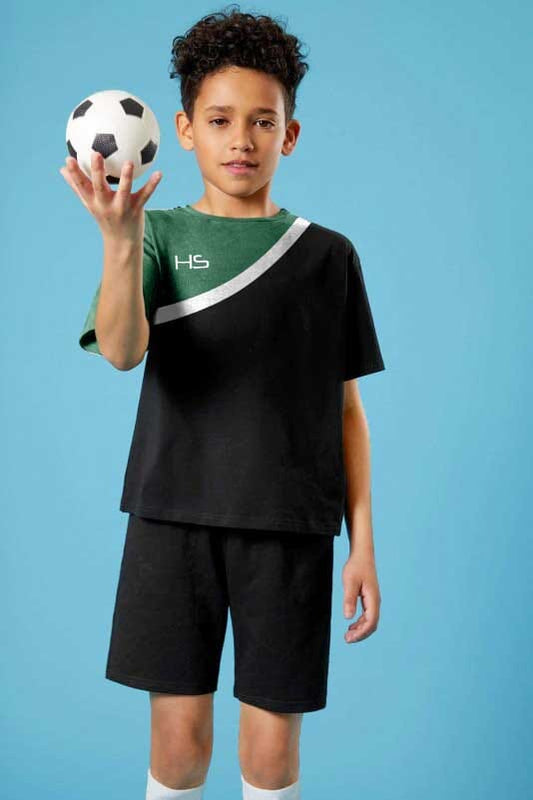 HS Boy's Activewear Short Sleeve Sports Twin Set Boys Twin Set HM Garments (Sale Basis) 