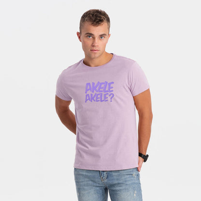 Yurek Men's Akele Akele Printed Crew Neck Tee Shirt Men's Tee Shirt Umar Atique Lilac S 