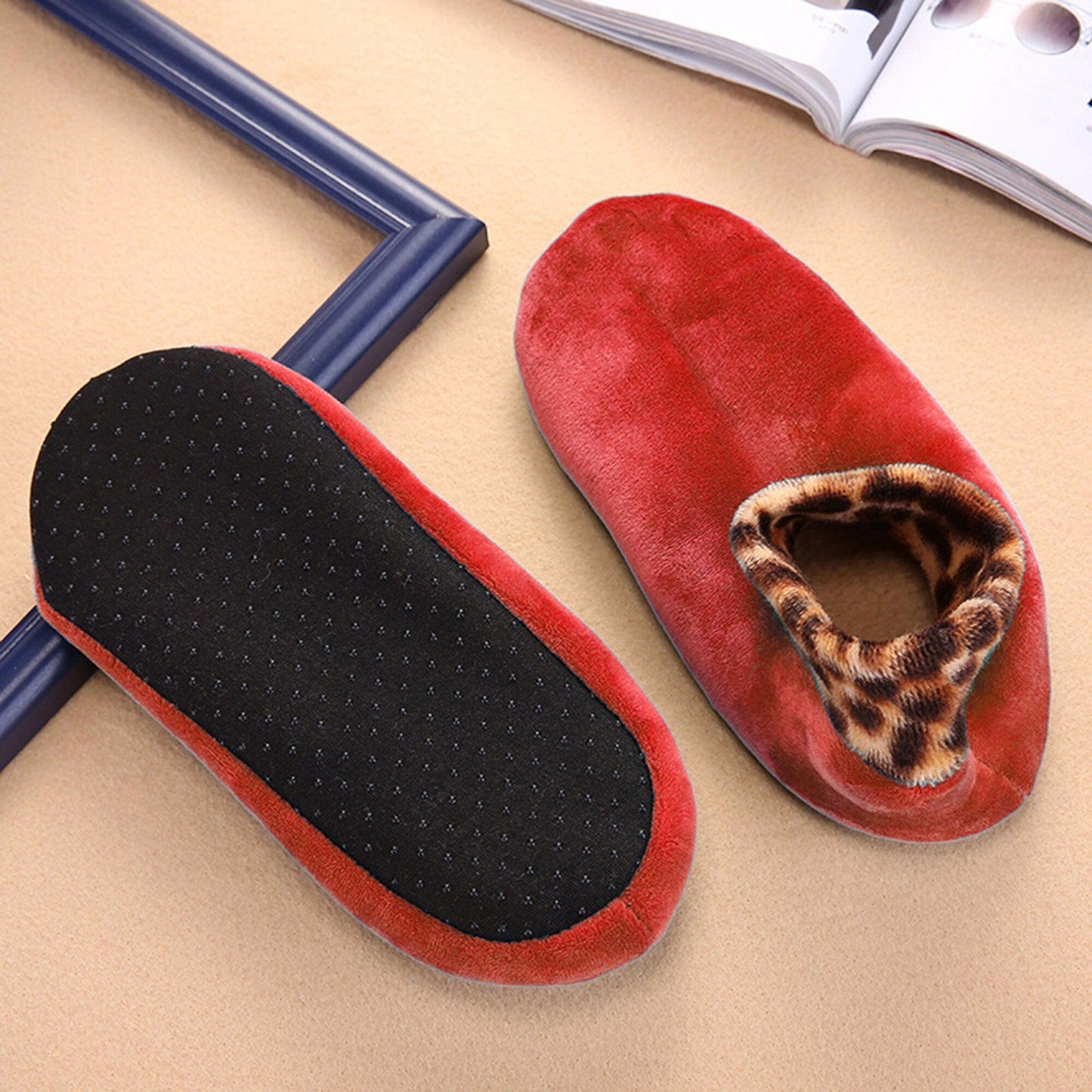 Raifun Women's Cushioned Anklet Velvet Socks Socks SRL Red EUR 35-40 