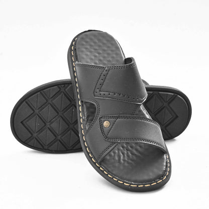 MR Men's Randers Padded Sole PU Leather Chappal Men's Shoes SNAN Traders Black EUR 39 