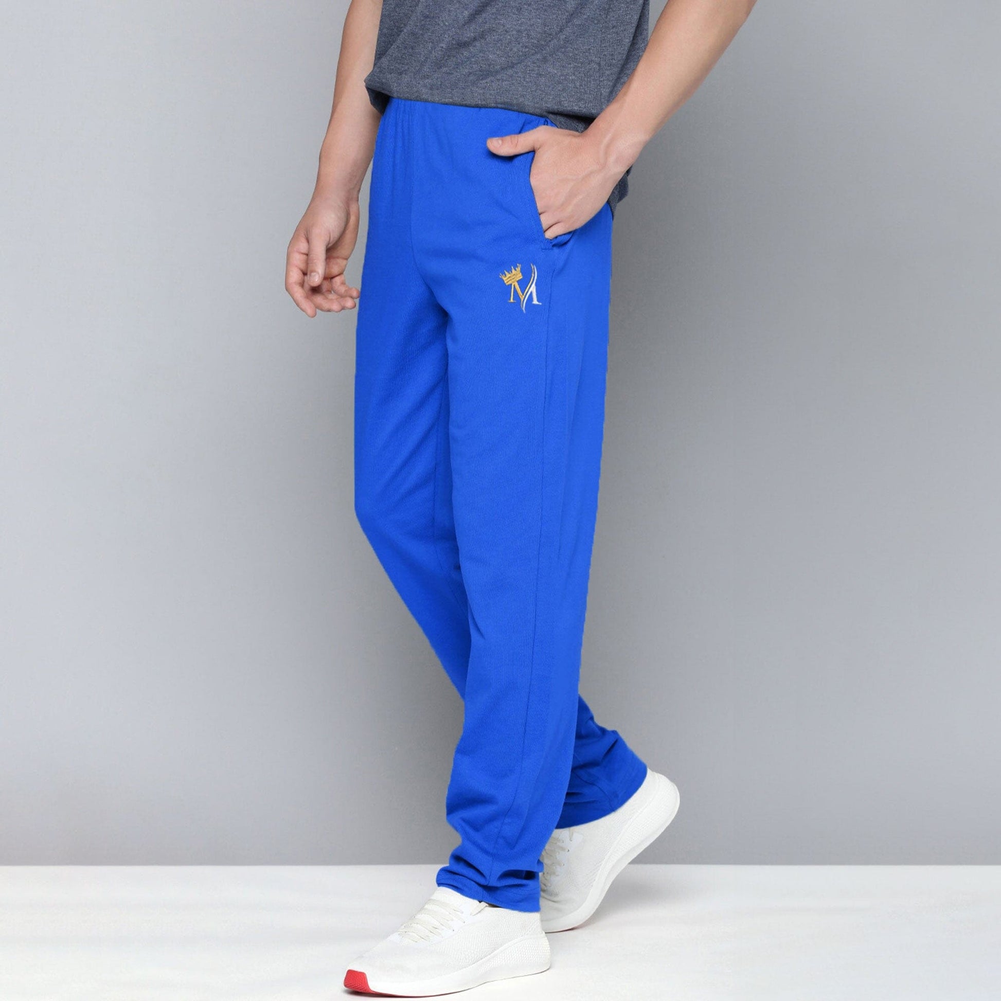 MAX 21 Men's Crown Embroidered Fleece Trousers Men's Trousers SZK Royal S 